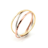 Inel unisex Maxi Essential Tris Structurat din aur multicolor 14K